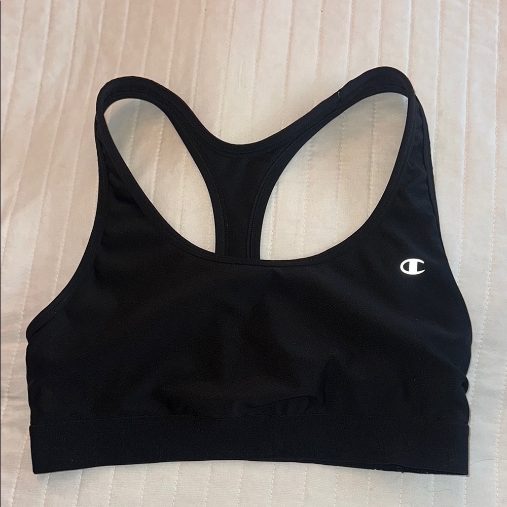 Champion Black Sports Bra Racerback Medium Support